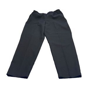 Alfred Dunner Wide Leg Pants Womens 14 Black Polyester Stretch High-Rise Pull On